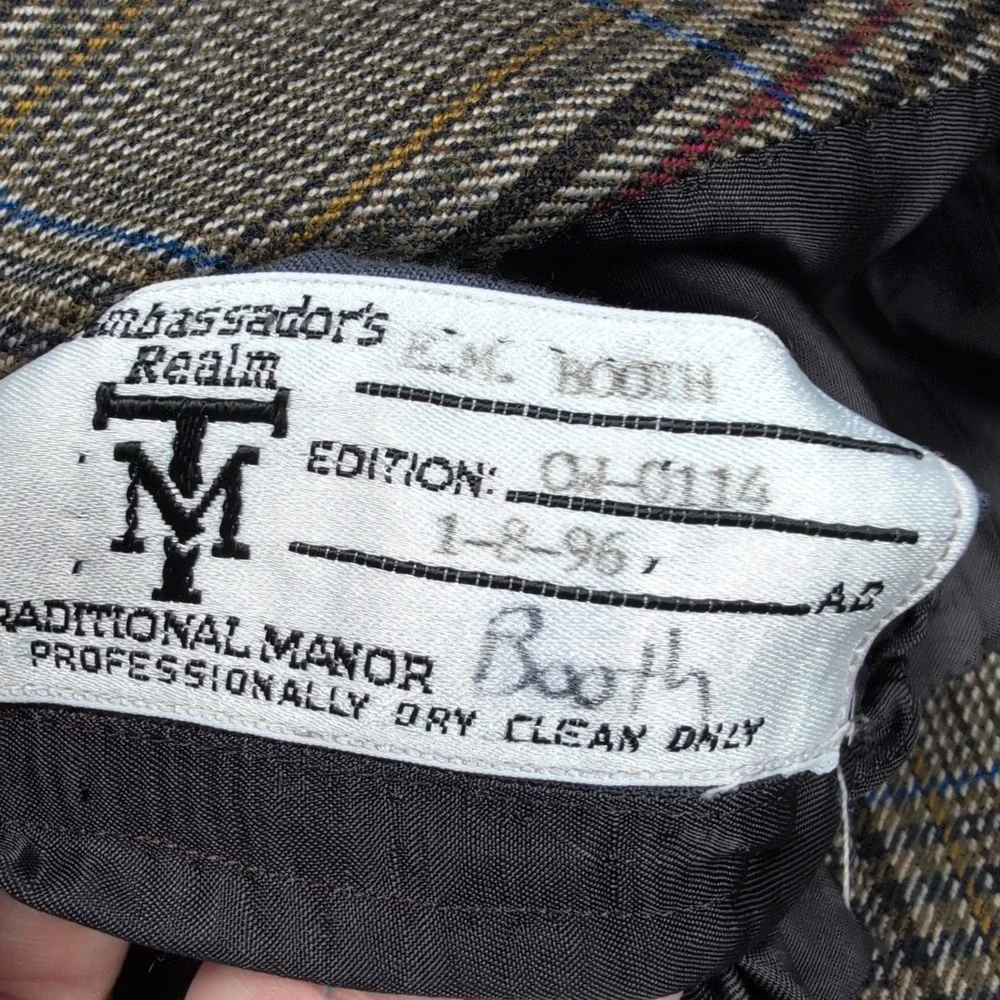 Mens Plaid‎ Blazer Cheilain Cashmere Ambassador's Realm Traditional Manor 44